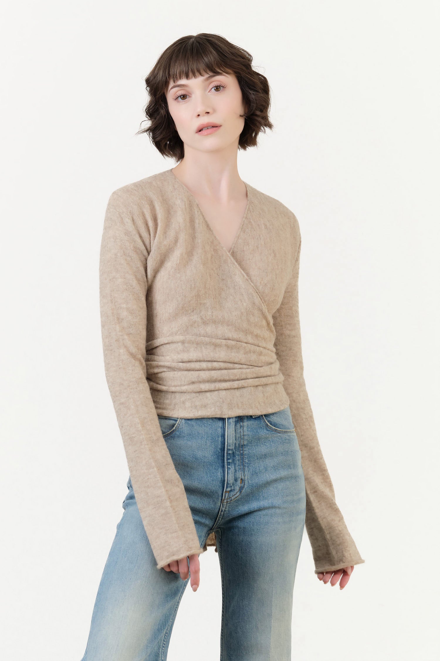 Lauren Manoogian Wrap Cardigan in Oatmeal