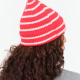 Crimson Stripe Beanie by Le Bonnet