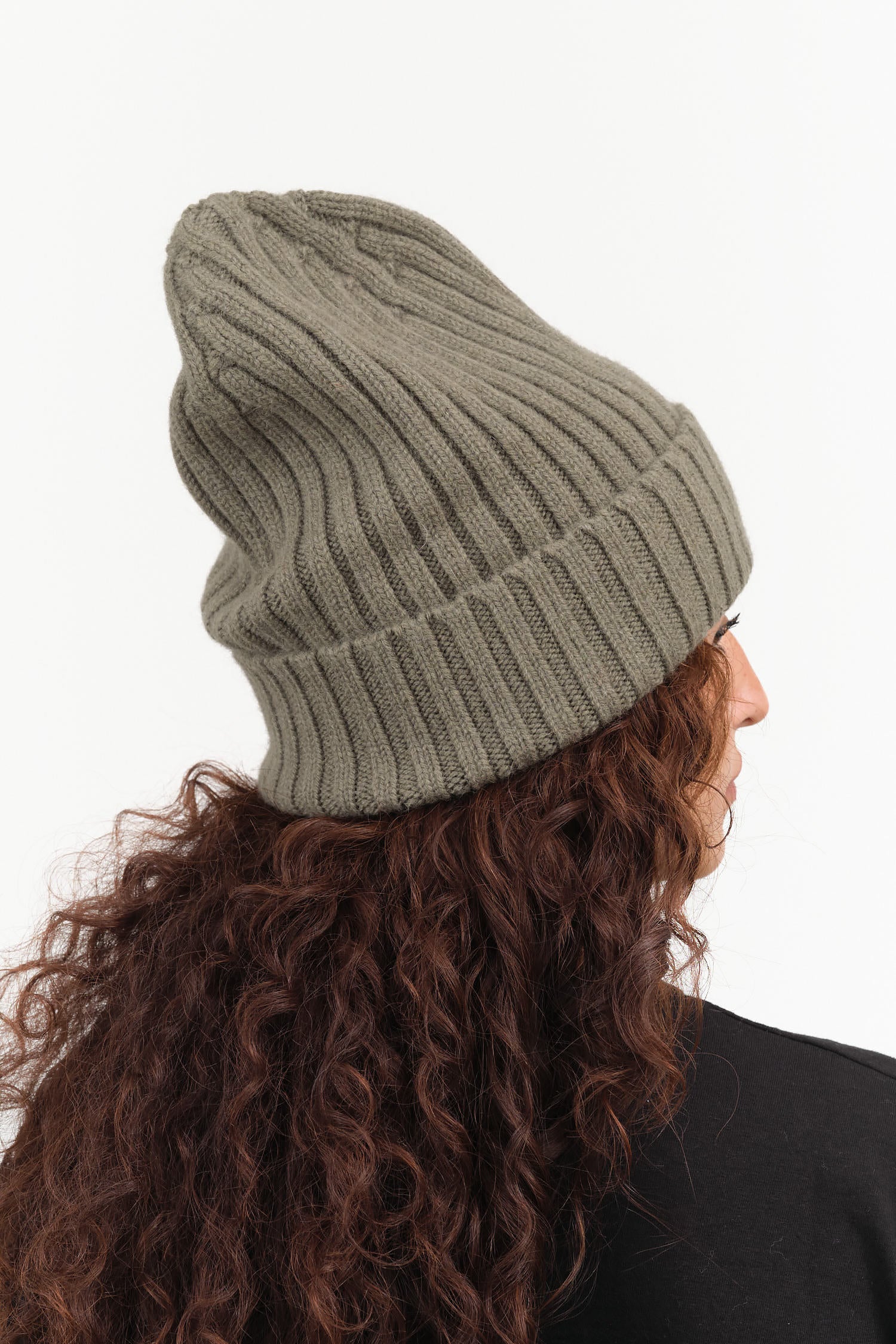 Le Bonnet Le Grand Bonnet in Croco Green Cashmere