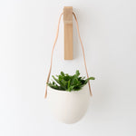 Light + Ladder Home Planters Leather Spora Planter in White White / 7" L X 5.75" W X 6.75" H