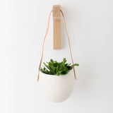 Light + Ladder Home Planters Leather Spora Planter in White White / 7" L X 5.75" W X 6.75" H