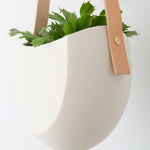 Light + Ladder Home Planters Leather Spora Planter in White White / 7" L X 5.75" W X 6.75" H