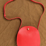 Red Persimmon Eggi Bag by Lindquist with Strap and Brass Closure