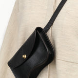 Lindquist Designer Brand Small Crossbody Faba Bag with Flap and Brass in Black Leather