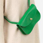 Grass Green Faba Crossbody Leather Bag by Lindquist Designer Brand 