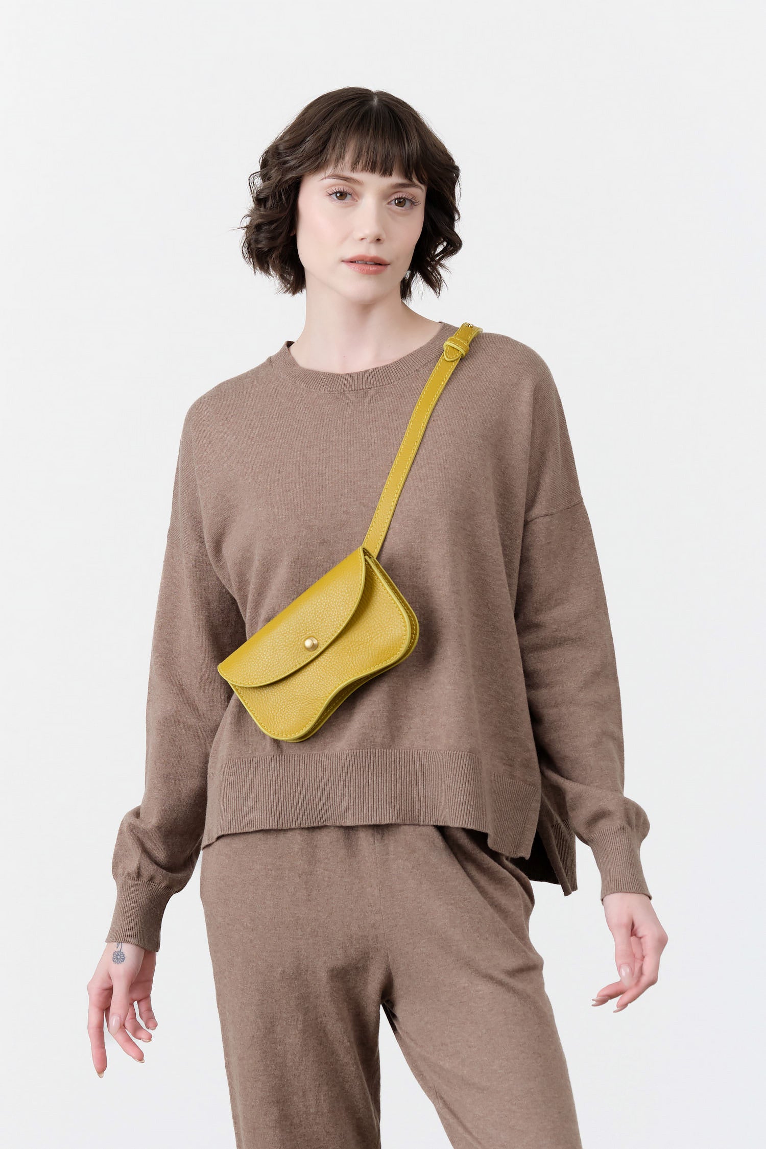 Faba Bag by Lindquist Leather in Chartreuse