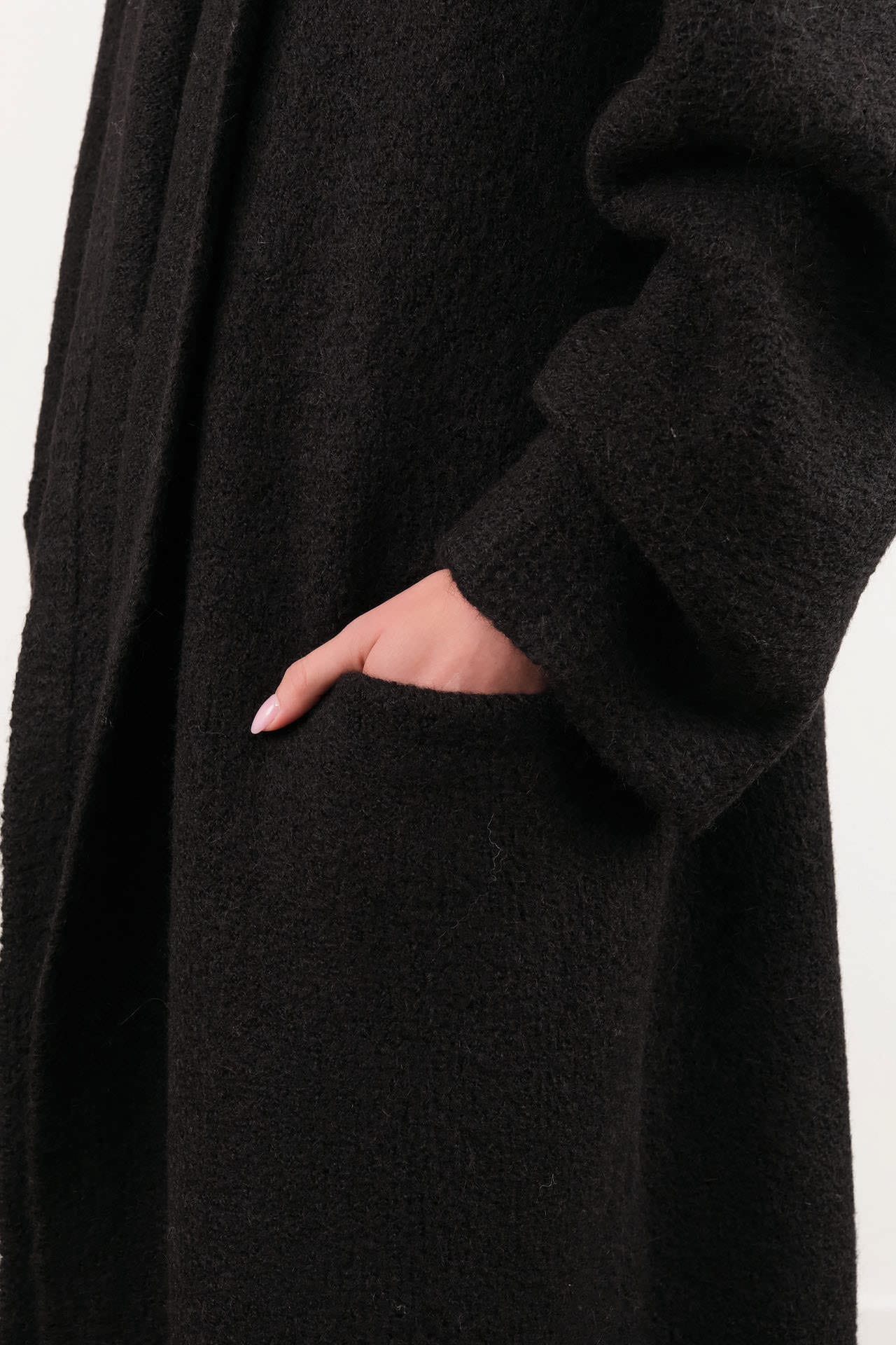 Lauren Manoogian Apparel Womens Sweaters Long Shawl Cardigan in Black