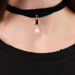 Loren Stewart Jewelry Necklaces Crimson Pearl Choker Pearl and Garnet