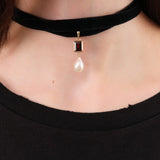 Loren Stewart Jewelry Necklaces Crimson Pearl Choker Pearl and Garnet