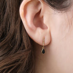 Loren Stewart Deco Spear Teardrop Stud in Black Diamond 