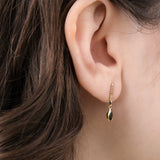 Deco Spear Teardrop Stud by Loren Stewart in Black Diamond 