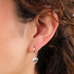 Loren Stewart Jewelry Earrings Gordita Heart Huggies 14K Yellow Gold and Silver / Pair