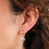Loren Stewart Jewelry Earrings Gordita Heart Huggies 14K Yellow Gold and Silver / Pair