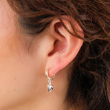 Loren Stewart Jewelry Earrings Gordita Heart Huggies 14K Yellow Gold and Silver / Pair