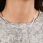Loren Stewart Jewelry Necklaces Herringbone Necklace Sterling Silver / 16" Chain