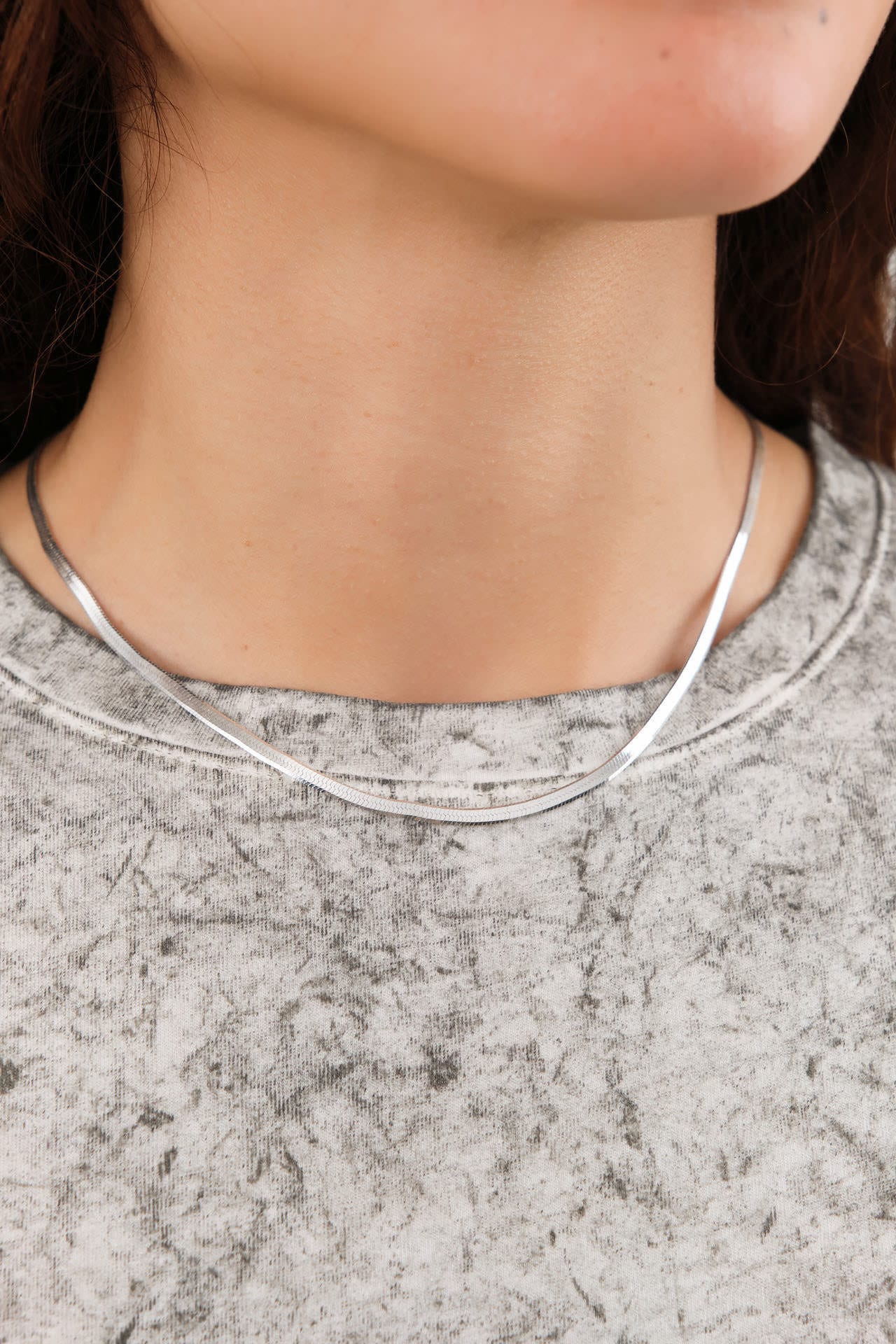 Loren Stewart Jewelry Necklaces Herringbone Necklace Sterling Silver / 16" Chain