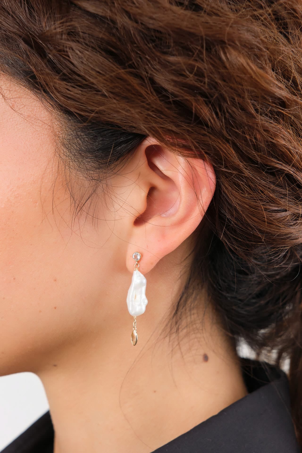 Loren Stewart Jewelry Earrings Marisol Earrings Pearl, White Sapphire and Citrine / Pair