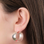 Loren Stewart Jewelry Earrings Midi Dome Hoops Sterling Silver Vermeil / Pair