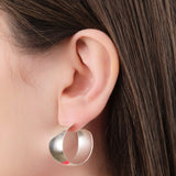Loren Stewart Jewelry Earrings Midi Dome Hoops Sterling Silver Vermeil / Pair