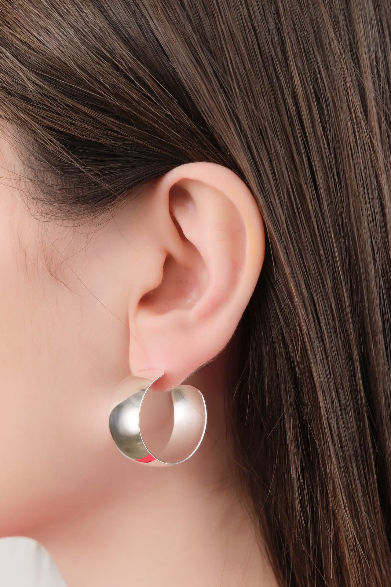 Loren Stewart Jewelry Earrings Midi Dome Hoops Sterling Silver Vermeil / Pair