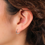 Loren Stewart Jewelry Earrings Silver Huggies Sterling Silver / Pair