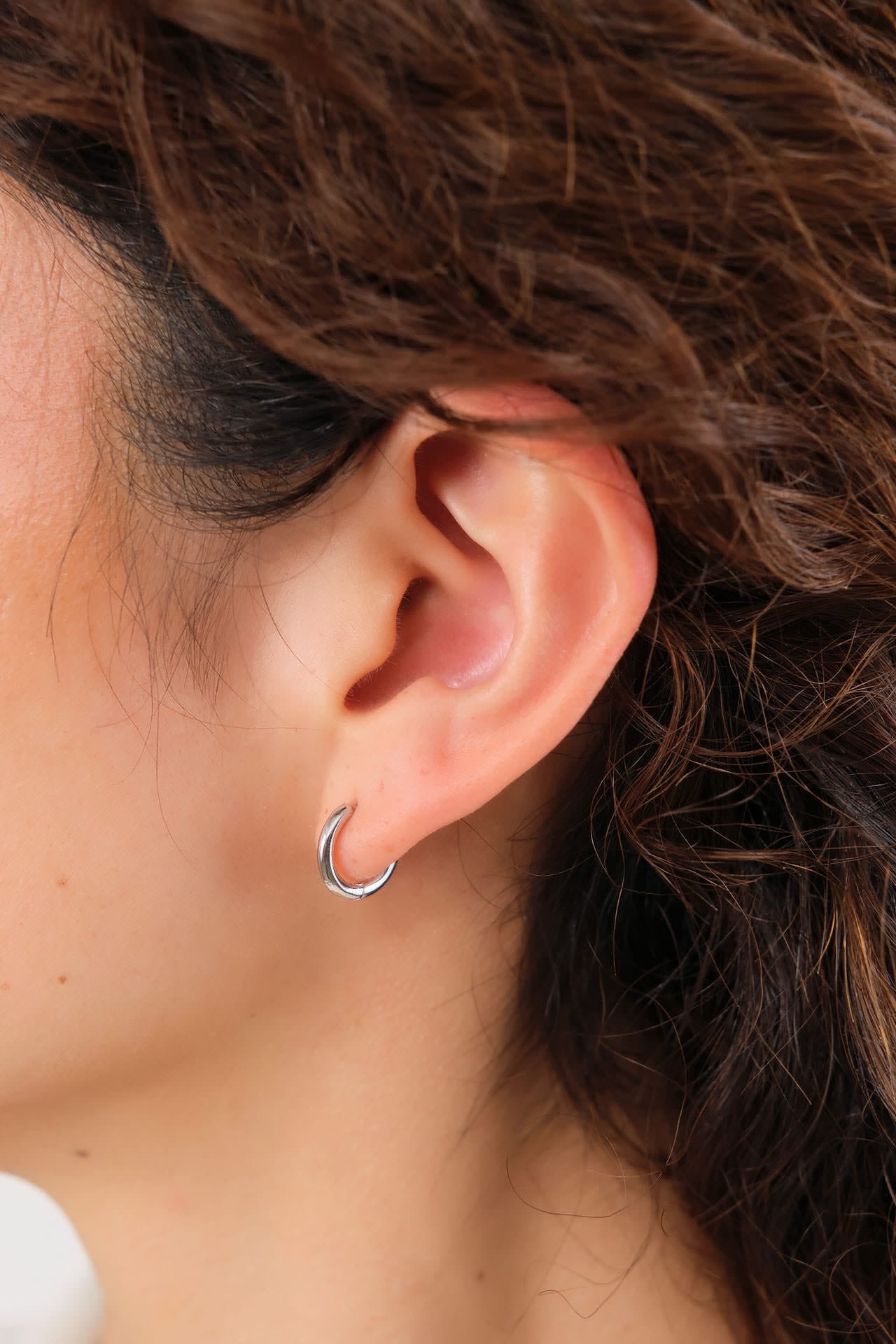 Loren Stewart Jewelry Earrings Silver Huggies Sterling Silver / Pair