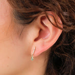 Loren Stewart Jewelry Earrings Spire Stud Diamond and Emerald / Single
