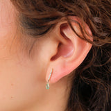 Loren Stewart Jewelry Earrings Spire Stud Diamond and Emerald / Single