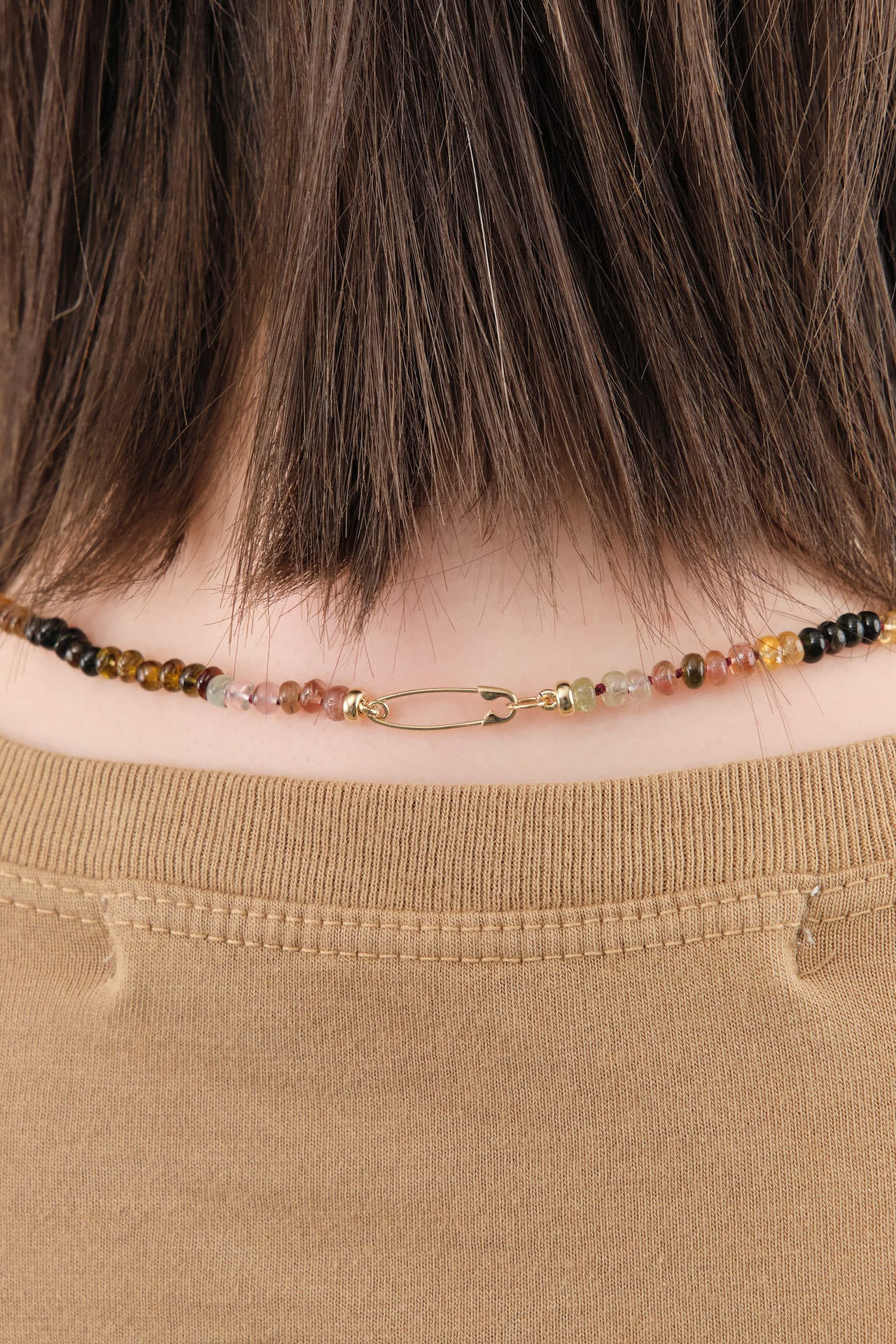 Loren Stewart Jewelry Necklaces Tourmaline Safety Pin Necklace Tourmaline / 18" Chain