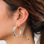 Loren Stewart Jewelry Earrings Tru Hoops Sterling Silver / Pair