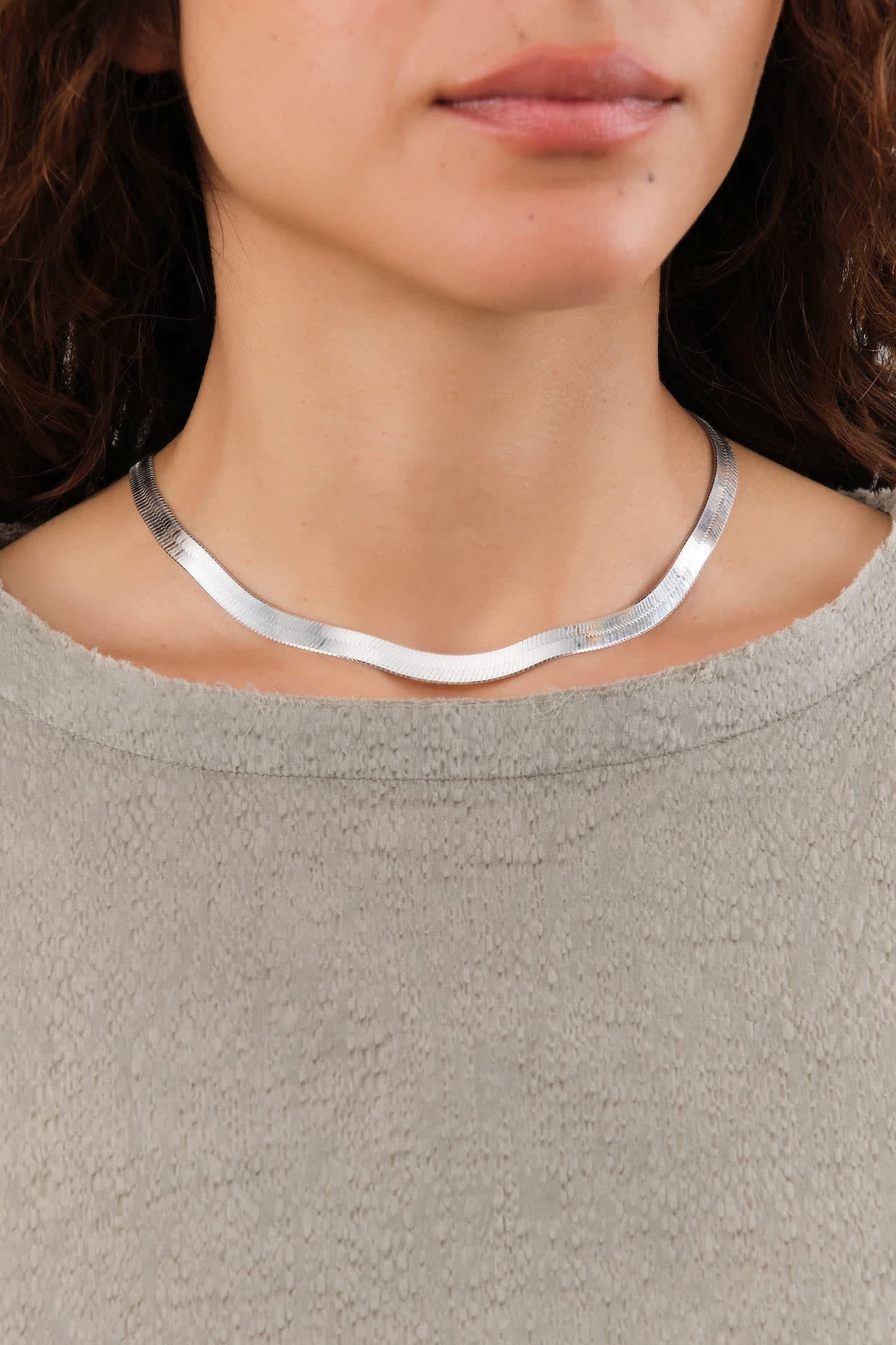 Loren Stewart Jewelry Necklaces XL Herringbone Necklace Sterling Silver / 16" Chain