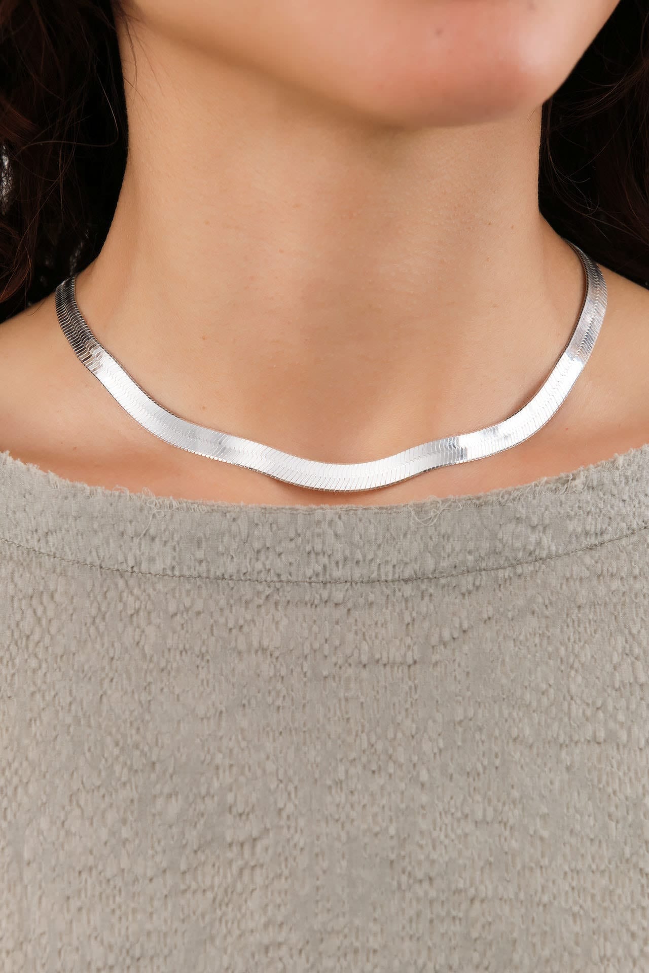 Loren Stewart Jewelry Necklaces XL Herringbone Necklace Sterling Silver / 16" Chain