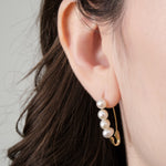 XL Pearl Safety Pin by Loren Stewart in 14K Gold