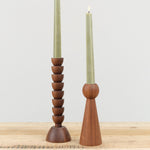 Lostine Albert Candle Holder in Walnut