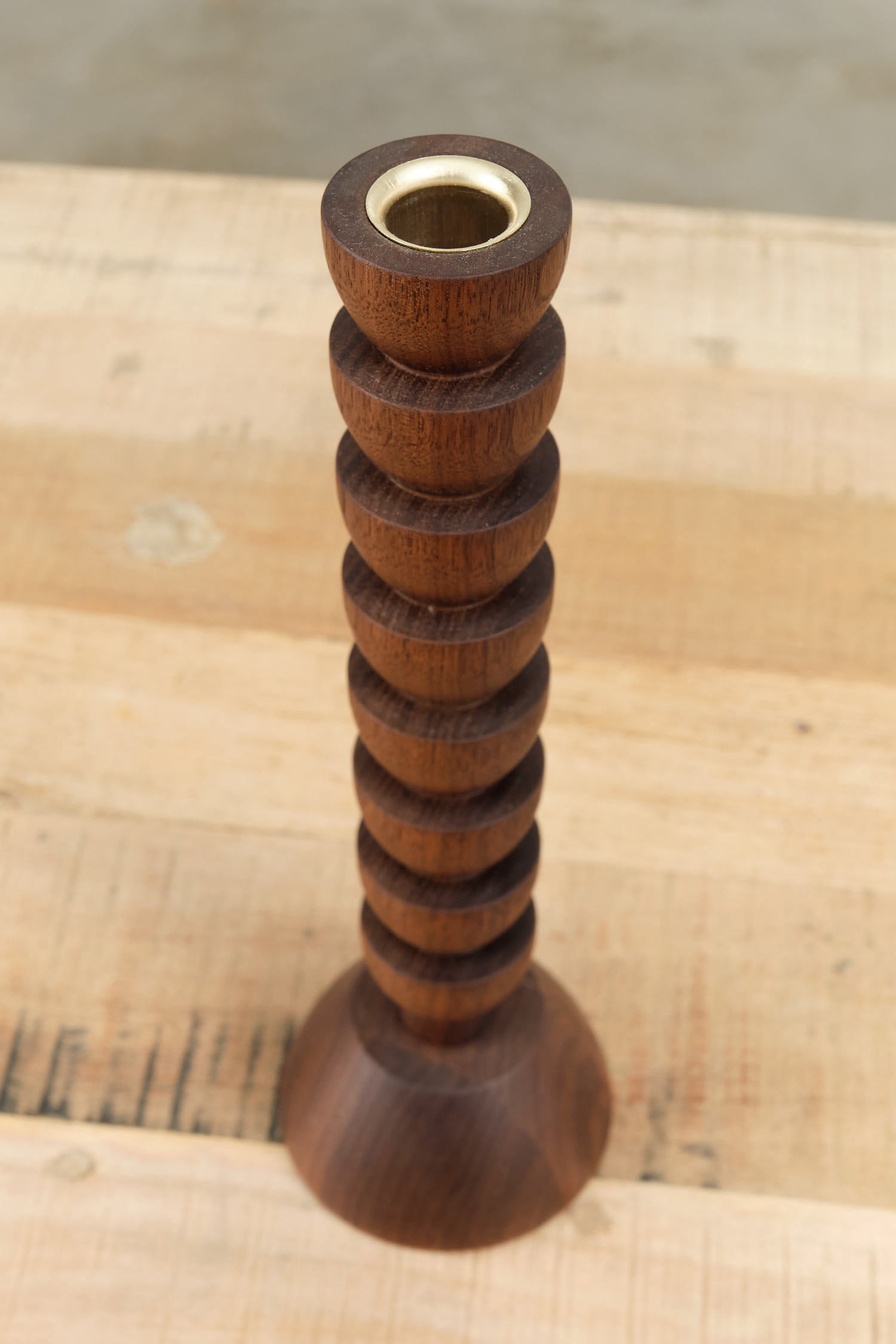 Walnut Albert Candle Holder by Lostine