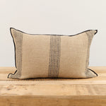Maison De Vacances Home Pillows 16" X 24" Berbere Canvas Rustique Cushion Naturel/Noir / 16" X 24"