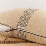 Maison De Vacances Home Pillows 16" X 24" Berbere Canvas Rustique Cushion Naturel/Noir / 16" X 24"