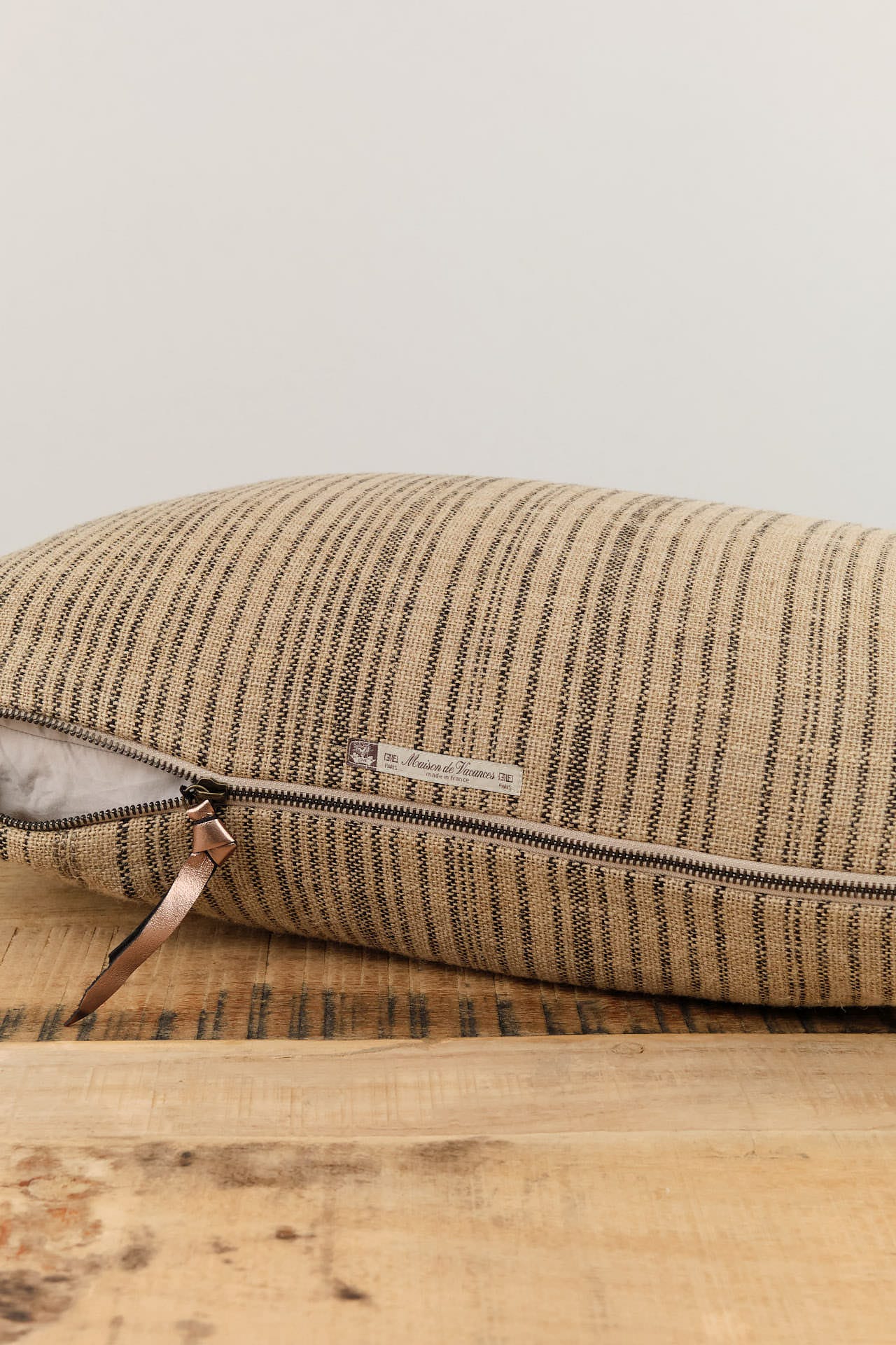 Maison De Vacances Home Pillows 16" X 24" Byzance Canvas Rustique Cushion Naturel/Noir / 16" X 24"
