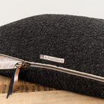 Maison De Vacances Home Pillows 16" X 24" Canvas Wooly Cushion in Charbon Charbon / 16" X 24"