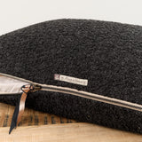 Maison De Vacances Home Pillows 16" X 24" Canvas Wooly Cushion in Charbon Charbon / 16" X 24"