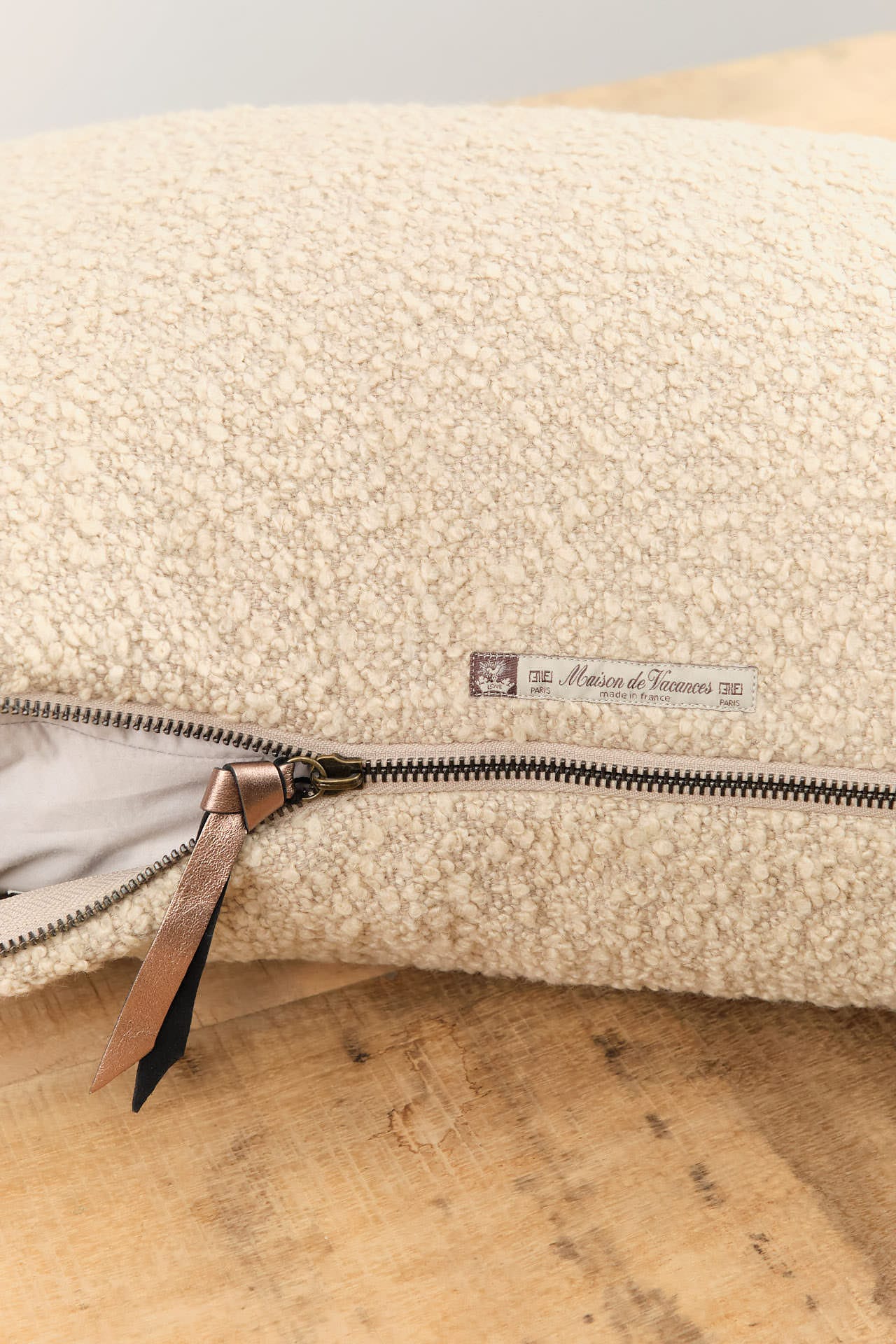 Maison De Vacances Home Pillows 16" X 24" Canvas Wooly Cushion in Naturel Naturel / 16" X 24"