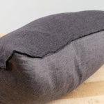 Maison De Vacances Home Pillows 16" X 24" Crumpled Washed Linen Vice Versa Cushion in Charbon Charbon/Anthracite / 16" X 24"