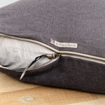 Maison De Vacances Home Pillows 16" X 24" Crumpled Washed Linen Vice Versa Cushion in Charbon Charbon/Anthracite / 16" X 24"