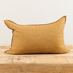 Maison De Vacances Home Pillows 16" X 24" Crumpled Washed Linen Vice Versa Cushion in Havane Havane/Givre / 16" X 24"