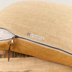Maison De Vacances Home Pillows 16" X 24" Crumpled Washed Linen Vice Versa Cushion in Havane Havane/Givre / 16" X 24"