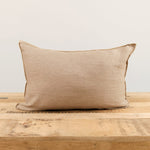 Maison De Vacances Home Pillows 16" X 24" Crumpled Washed Linen Vice Versa Cushion in Taupe Taupe/Ciment / 16" X 24"