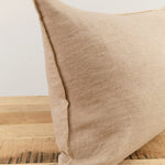 Maison De Vacances Home Pillows 16" X 24" Crumpled Washed Linen Vice Versa Cushion in Taupe Taupe/Ciment / 16" X 24"