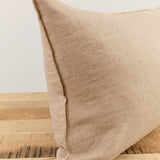 Maison De Vacances Home Pillows 16" X 24" Crumpled Washed Linen Vice Versa Cushion in Taupe Taupe/Ciment / 16" X 24"