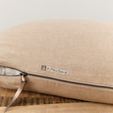 Maison De Vacances Home Pillows 16" X 24" Crumpled Washed Linen Vice Versa Cushion in Taupe Taupe/Ciment / 16" X 24"