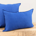 Maison De Vacances Home Pillows 16" X 24" Crumpled Washed Linen Vice Versa Cushion in Cobalt Cobalt/Indigo / 16" X 24"